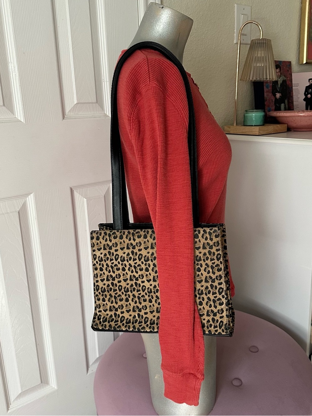 Vintage Newport News 90s Leopard Cheetah Print Purse - Picture 2 of 7